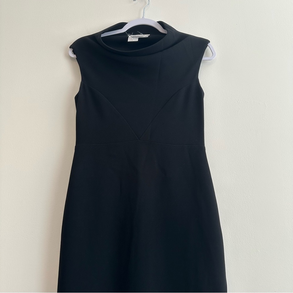 MaxMara Black Sleeveless Cowl Neck Midi Sheath Dress - Picture 8 of 14